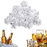 Künstliche Acryl Eiswürfel Kunststoff Transparent Dauereiswürfel Wiederverwendbar Kristall Würfel Eiswürfel 18mm Fake Ice Cubes Für Displayfotografie Requisiten Küche Bar Display Deko(100 Stück) - 1