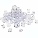 Xinlie Künstliche Acryl Eiswürfel Plastikeiswürfel Deko-Eiswürfel aus Acryl Crushed Ice Cube Quadratische Form Glas Kunststoff-Eiswürfel Acryl Ice Bar Für Photographieren Props Oder Dekoration(60PCS) - 1